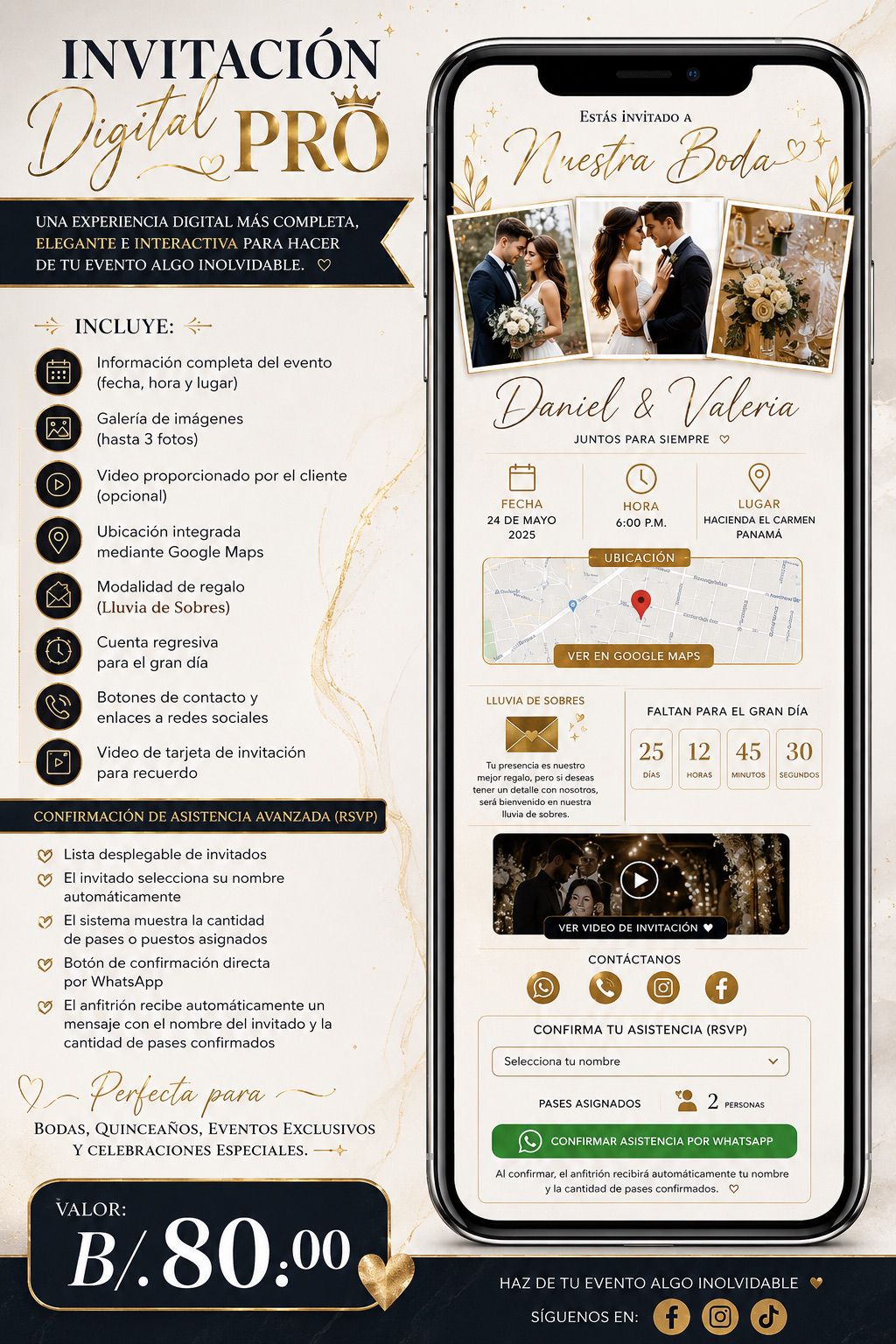 Ejemplo de invitación digital Pro